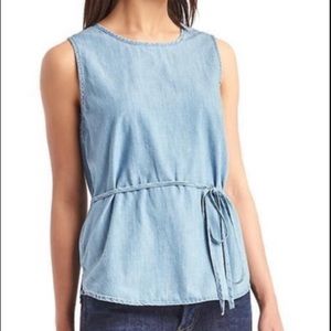 Gap Light Indigo Open Back Wrap Tank